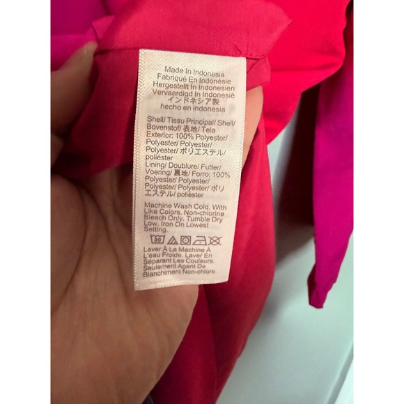 J.crew fushia pink ruffle neck long sleeve mini dress - Picture 4 of 11